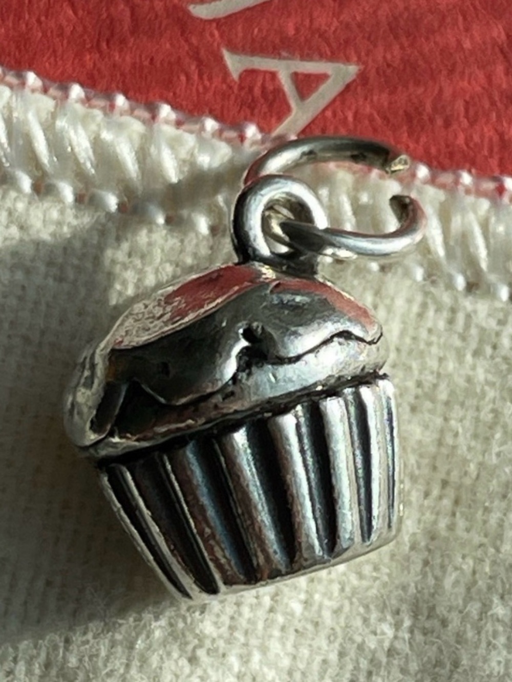 Sterling James Avery Silver Cupcake Charm Pendant - Silver